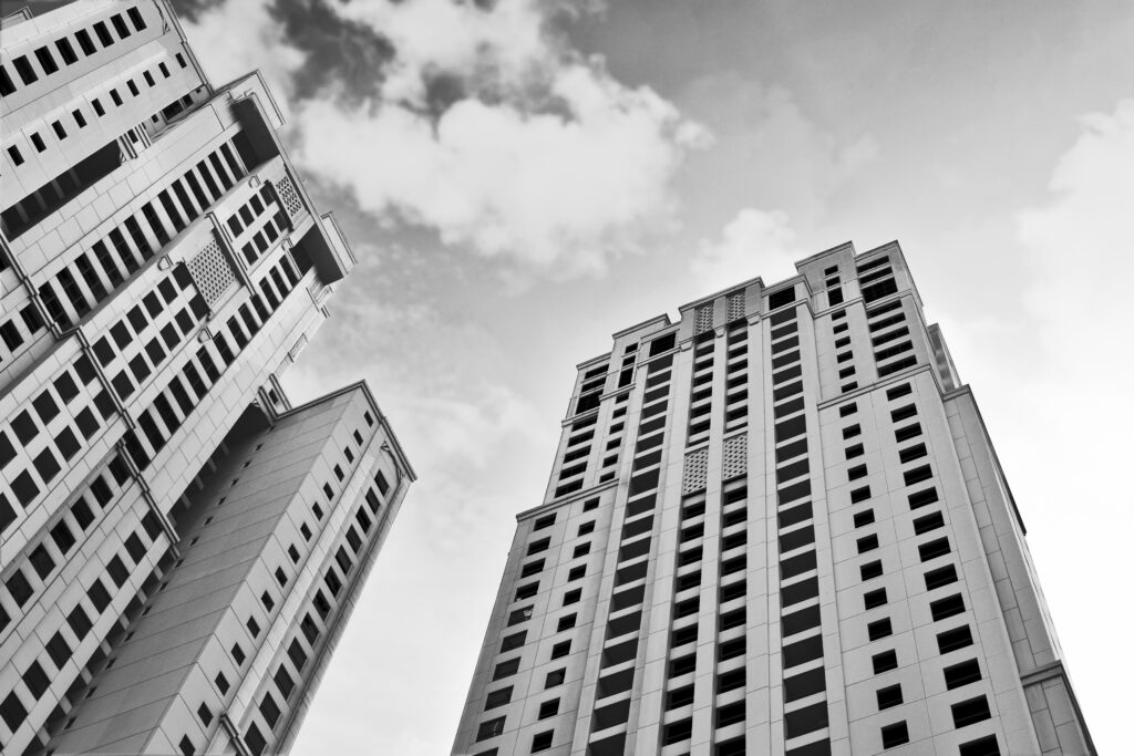 Architecture, technology and industrial development concept